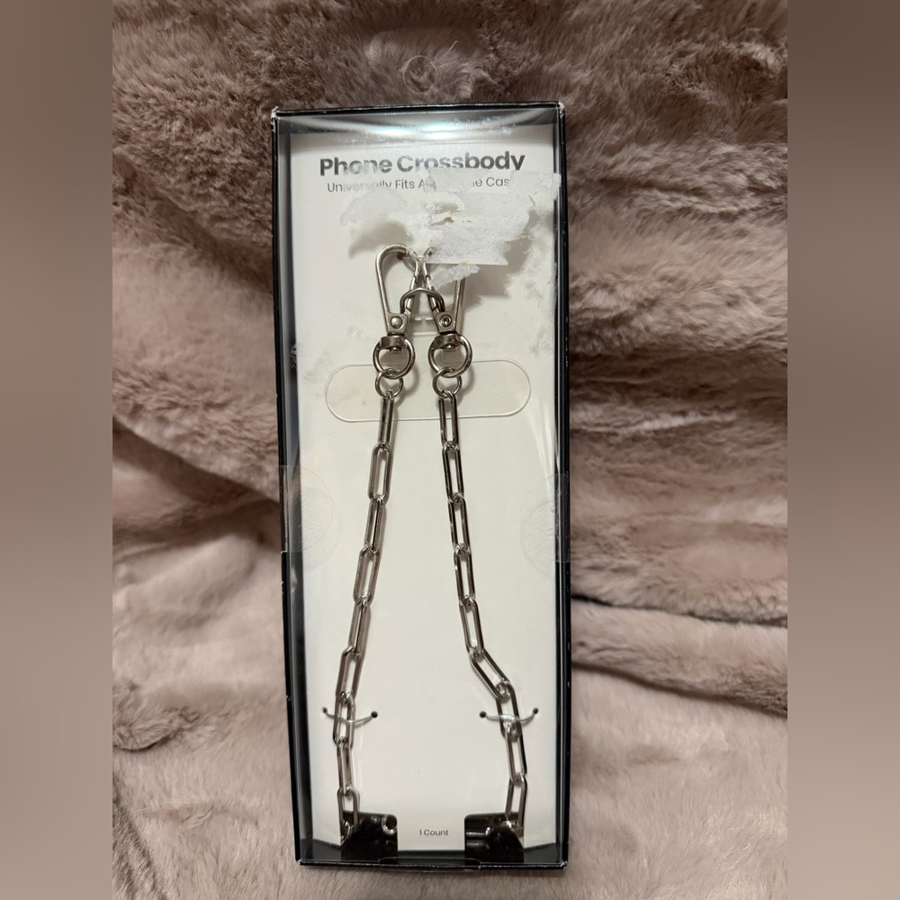 Phone Crossbody Chain Strap - Silver